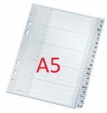 Register A5 grau A-Z 20tlg PP-Folie