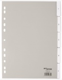 Register A4 grau blanko 5tlg PP-Folie