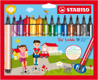 Fasermaler Trio Scribbi Etui 14ST/14 Farben