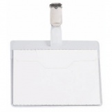 Namensschild Clip 60x90mm quer klar vorn offen 25S