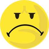 Wertungssymbol Smilie negativ 10cm gelb 100St/Pg