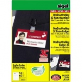 Sigel Namensschild 3C 50x75 wß +50Clips VE60