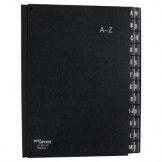 Pultordner A4 schwarz A-Z 24 Fächer Hartpappe