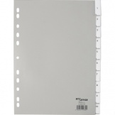 Register A4 grau blanko 12tlg PP-Folie