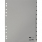 Register A4 grau 1-10 10tlg PP-Folie