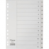 Register A4 weiß 1-12 12tlg PP-Folie