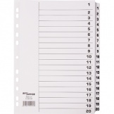 Register A4 weiß 1-20 20tlg Karton 160g