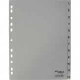 Register A4 grau 1-12 12tlg PP-Folie