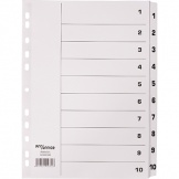 Register A4 weiß 1-10 10tlg Karton 160g