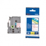 Schriftband TZ232 12mm rot auf weiß