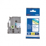 Schriftband TZ233 12mm blau auf weiß