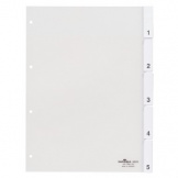 Register A4 transparent blanko 5tlg Hartfolie