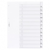 Register A4 transparent 1-12 12tlg Hartfolie