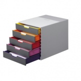 Schubladenbox 292x280x356mm grau 5 farbig