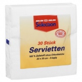 Serviette 33x33cm weiß 3lagig ¼Falz 30St/Pg weiß