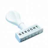 Stempel Text GEBUCHT 45x4mm