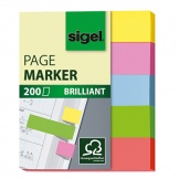 Haftmarker brillant 60 x 50mm 5 Farben 200 Blatt