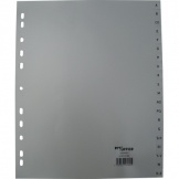 Register A4/überbreit grau A-Z 20tlg PP-Folie
