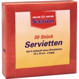 Serviette 33x33cm rubinrot 3lagig ¼Falz 30St/Pg