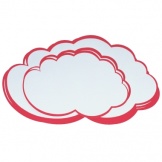 Moderationskarte Wolke 26x41cm weiß/Rand rot 20St