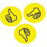 Wertungssymbol Daumen gelb 10cm 100St/Pg