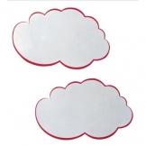Moderationskarte Wolke 38x61cm weiß/Rand rot 20St