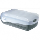 Karteibox Croco A8q/500Karten grau/transparent