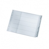 Register ½A4 überbreit grau A-Z 20tlg PP-Folie