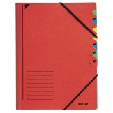 Ordnungsmappe A4 7Fächer rot Eckspanner Karton