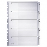 Register A4 grau 1-5 5tlg Karton 160g