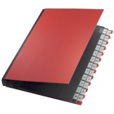 Pultordner A4 rot A-Z 24 Fächer PP-Folie