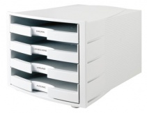 Schubladenbox IMPULS A4/C4 4er offen lichtgrau