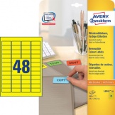 Avery L6041 Etikett 45,7x21,2 ablösbar gelb 960Et