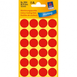 Etikett Punkt 18mm rot 96St/Pg  rot 96St/Pg
