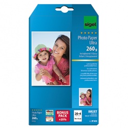 Fotopapier 10x15cm 260g ultra hochglanz Ink weiß