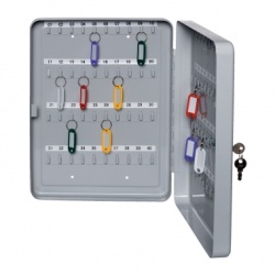 Schlüsselschrank 370x284x60mm lichtgrau 80 Haken