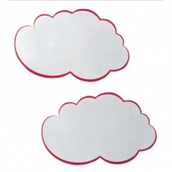 Moderationskarte Wolke 38x61cm weiß/Rand rot 20St
