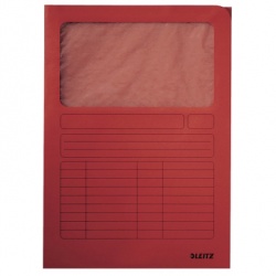 Sichtmappe A4 rot Pergamin Fenster Papier 160g