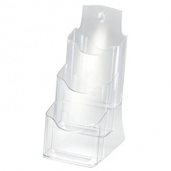 Tisch-Prospekthalter DINlang Acryl 3 Fächer; 2 St