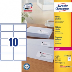 Avery L7173 Etikett blickdicht 99,1x57 weiß 1000Et